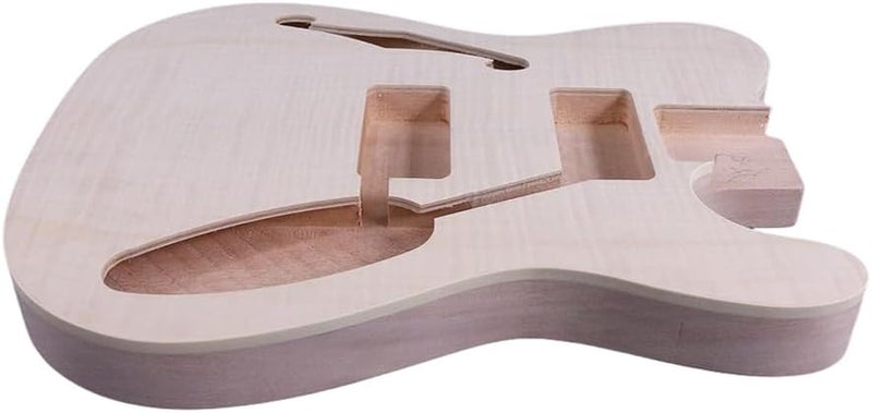 ModouString Store Mahogany guitar body with Flamed Maple Top, Unfinished Guitar Parts With F Hole Premium Blank Body for Custom Luthier Builds - Image 5